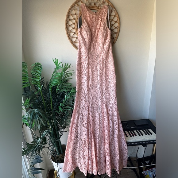Avery G, pink lace mermaid gown, Women's size 10 - Picture 2 of 8